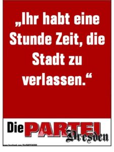 Ihr habt eine Stunde Zeit
